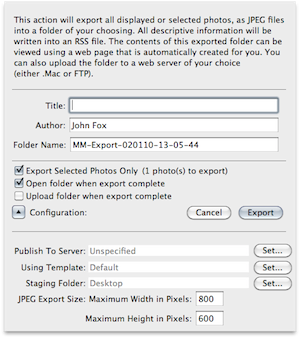 Export sheet