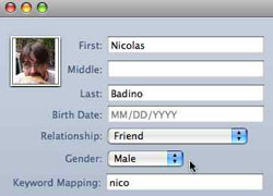 Keyword Mapping for a Person